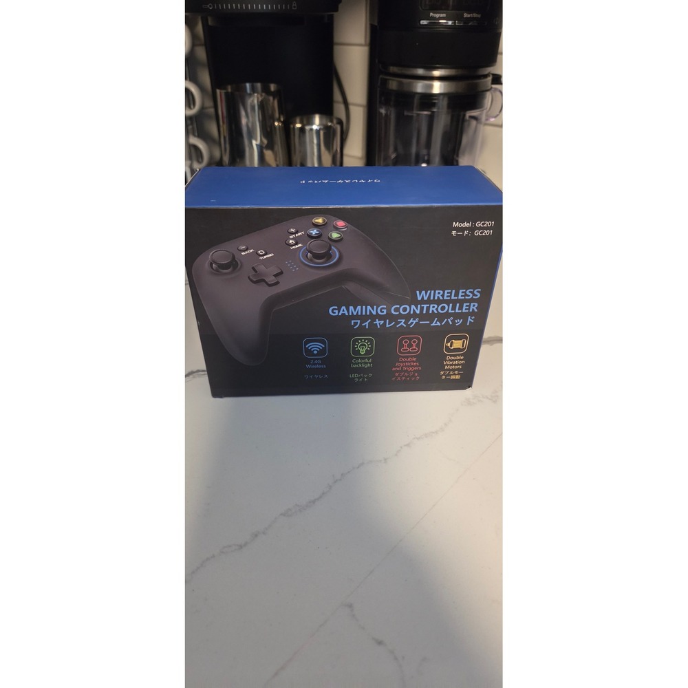 Unbranded GC201 Wireless Gaming Controller Kids OS Black Excellent LED Vibration